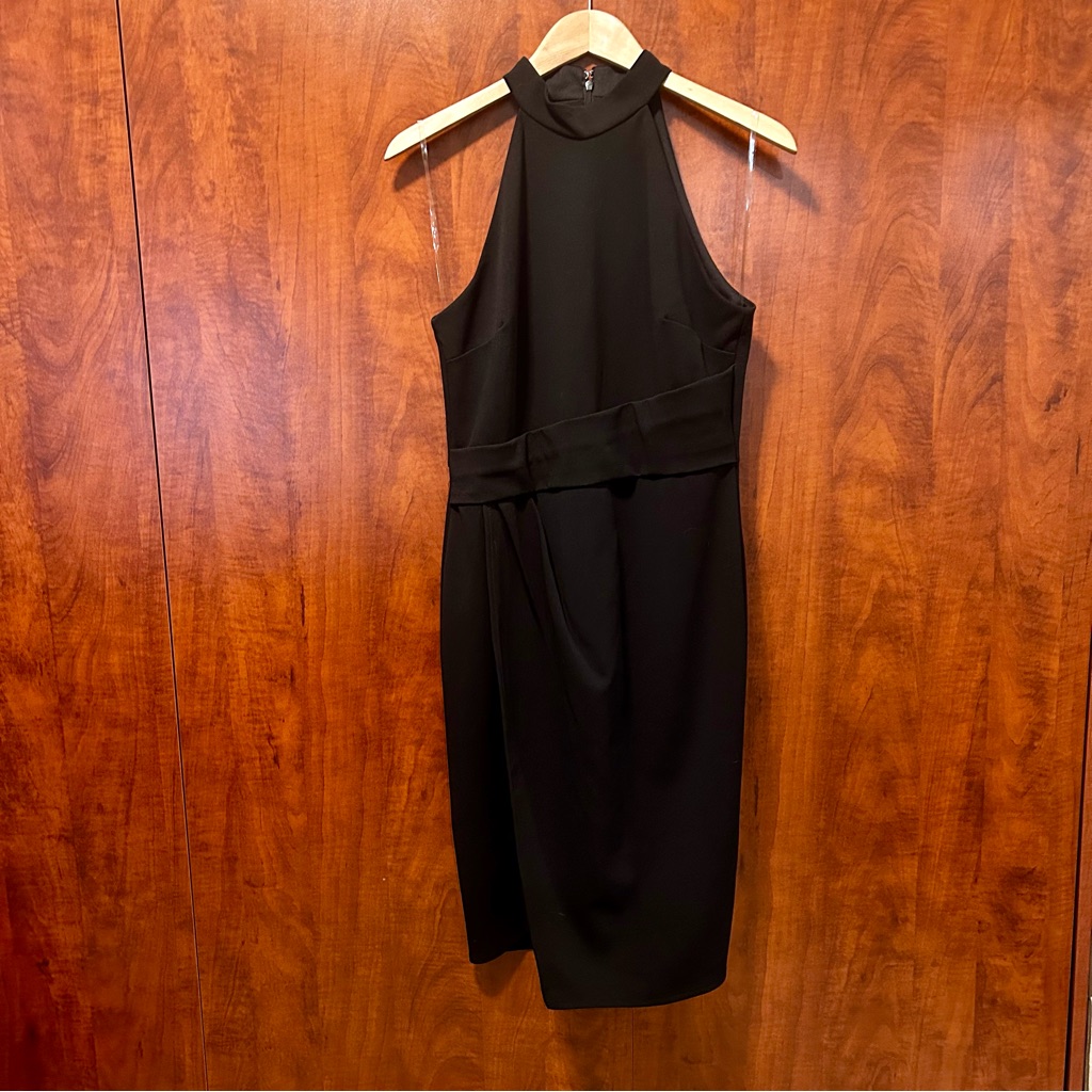 [Nwt] Le Chteau Black Halter Midi Dress